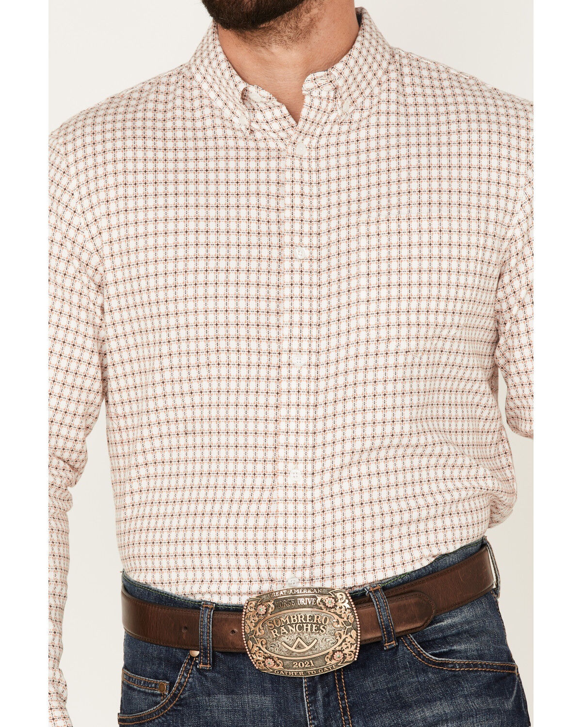 Image #3 - Cody James Men's Getaway Check Button-Down Western Shirt, White, hi-res