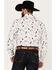 Image #4 - Rough Stock by Panhandle Men's Vegas Card Print Long Sleeve Pearl Snap Western Shirt, White, hi-res