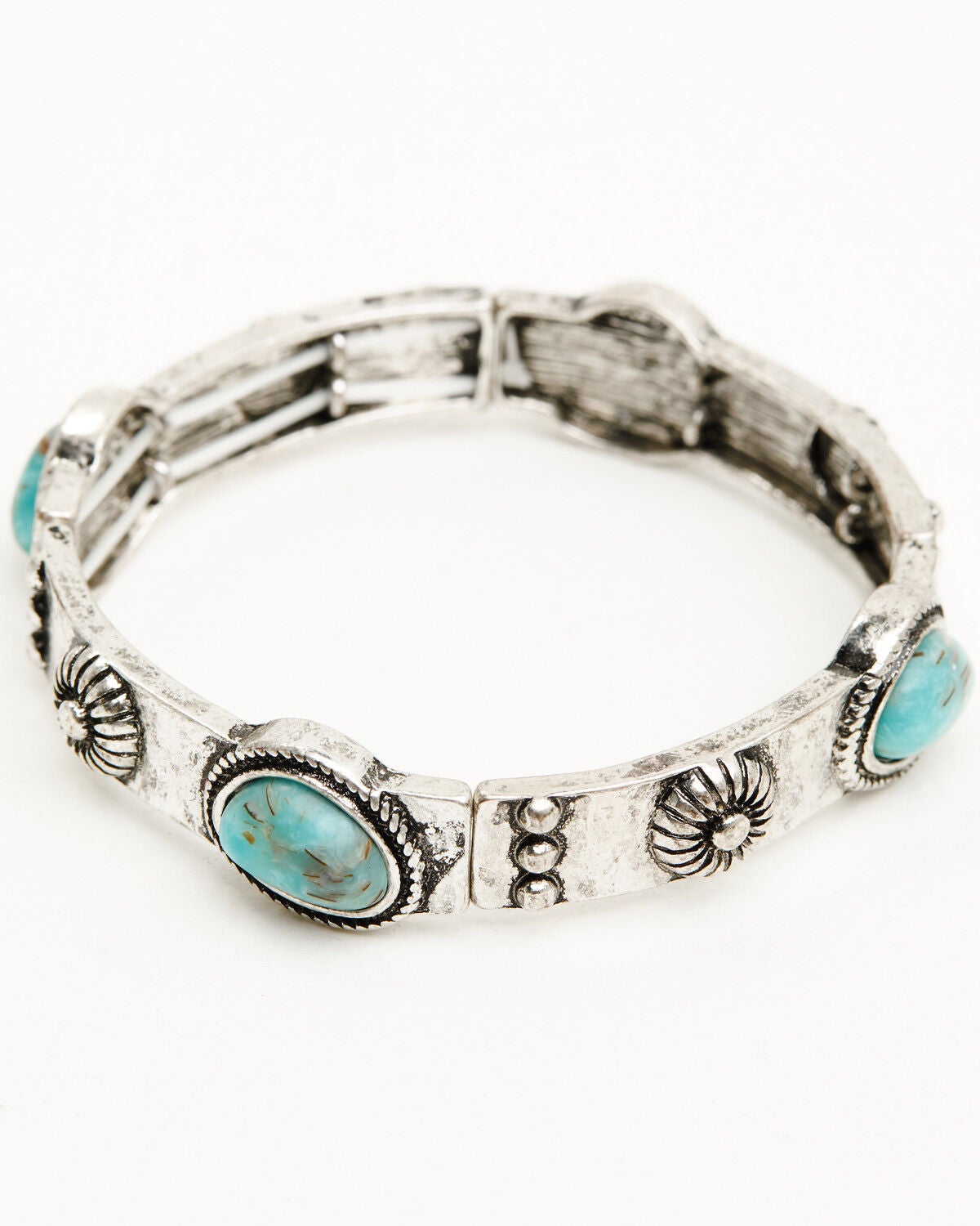 Image #2 - Shyanne Women's Ridge Canyon Turquoise Concho Bracelet Set - 5 Piece, Silver, hi-res