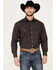Image #1 - Resistol Men's Lucas Paisley Print Long Sleeve Pearl Snap Western Shirt, Dark Blue, hi-res