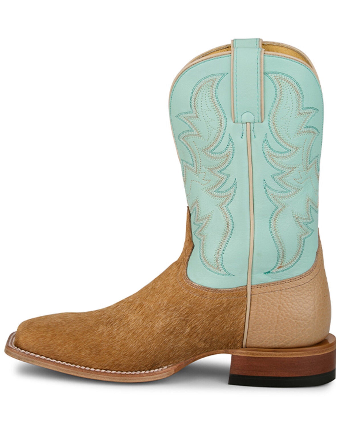 Image #3 - Justin Men's Baron Hair On Western Boots - Broad Square Toe, Tan, hi-res