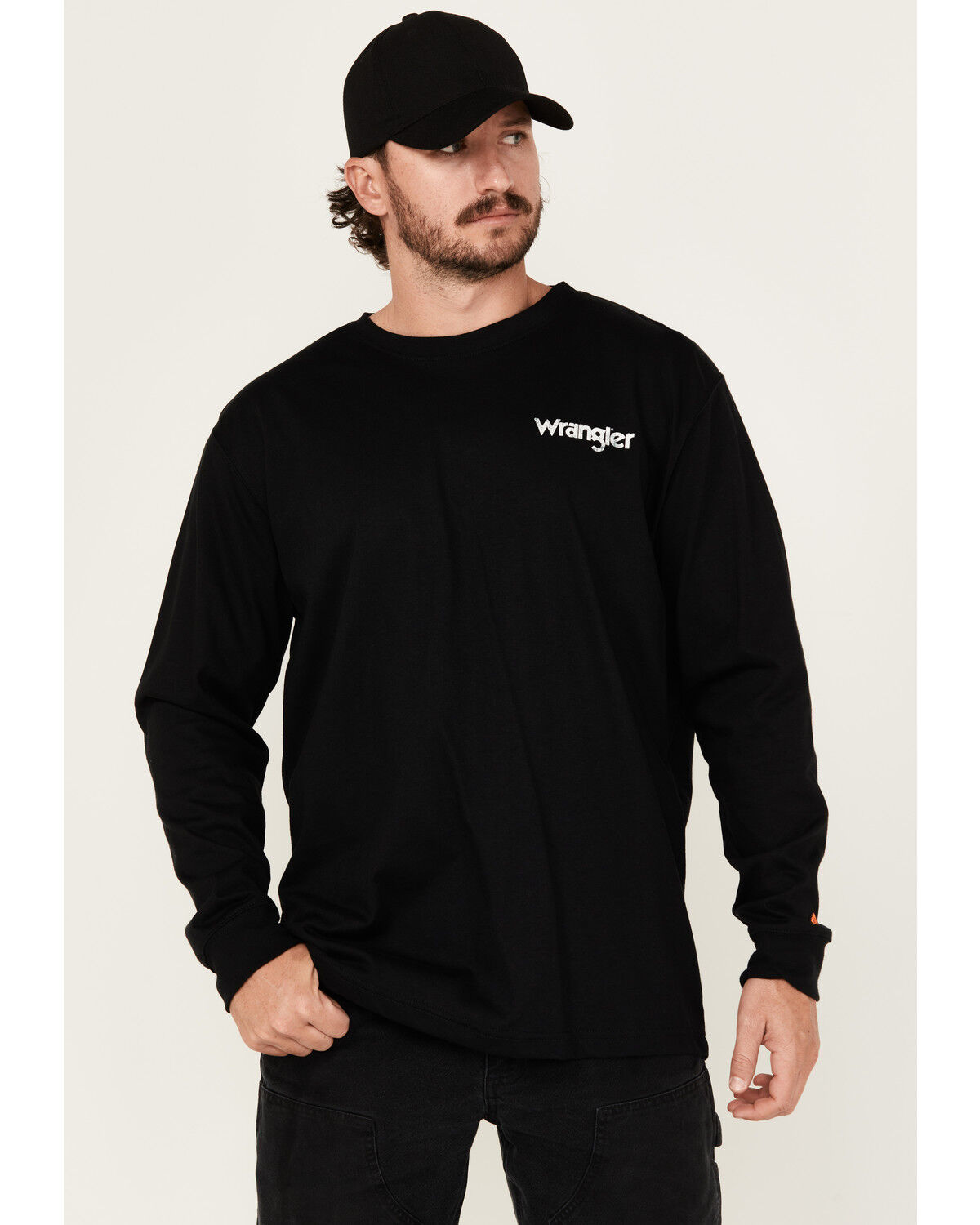 Image #2 - Wrangler Men's FR Eagle Long Sleeve Graphic Work Shirt, Black, hi-res