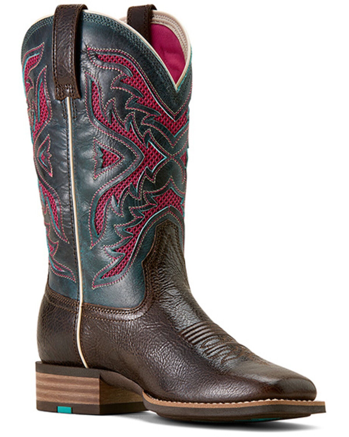 Image #1 - Ariat Women's San Angelo VentTEK 360 Performance Western Boots - Broad Square Toe, Chocolate, hi-res