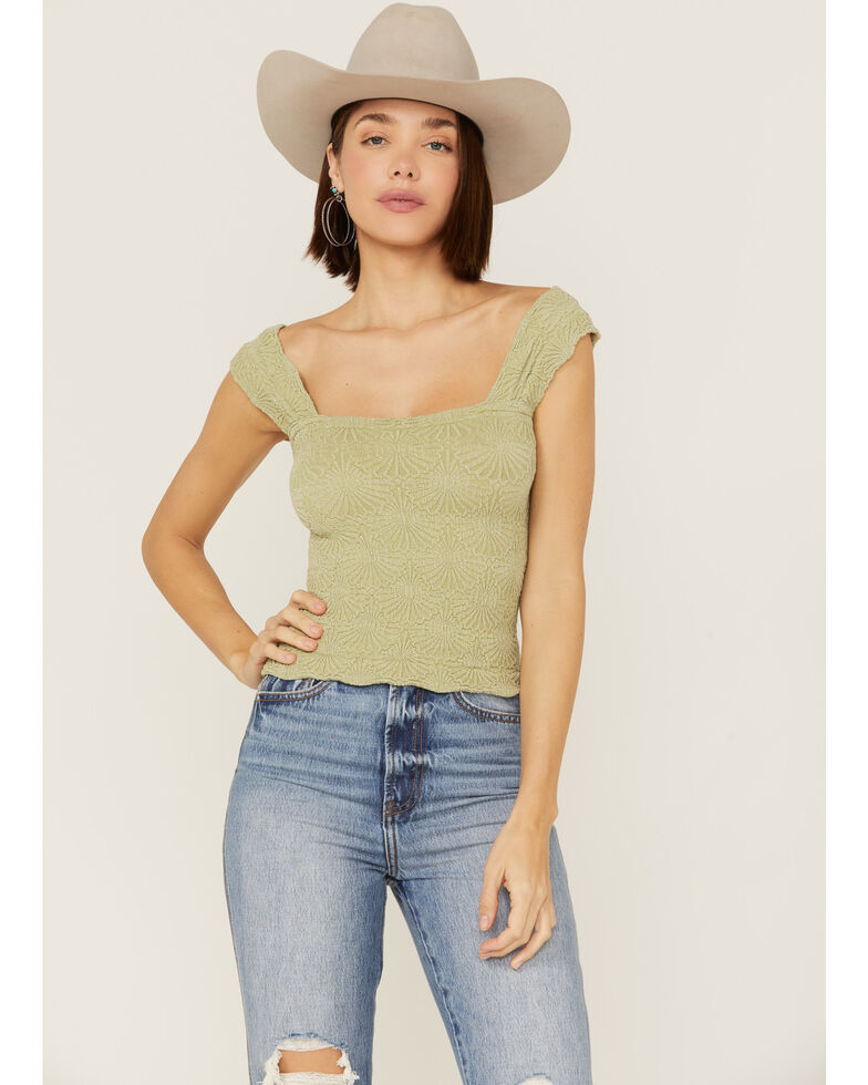 Free People Women's Love Letter Sage Cami, Sage, hi-res