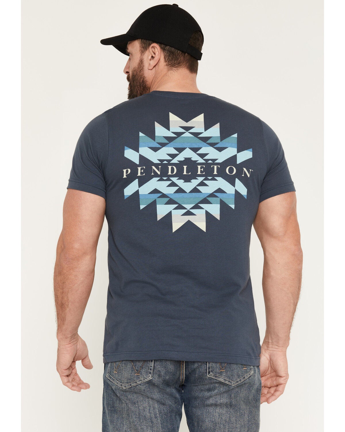Pendleton Men's Logo Short Sleeve Graphic T-Shirt, Blue, hi-res