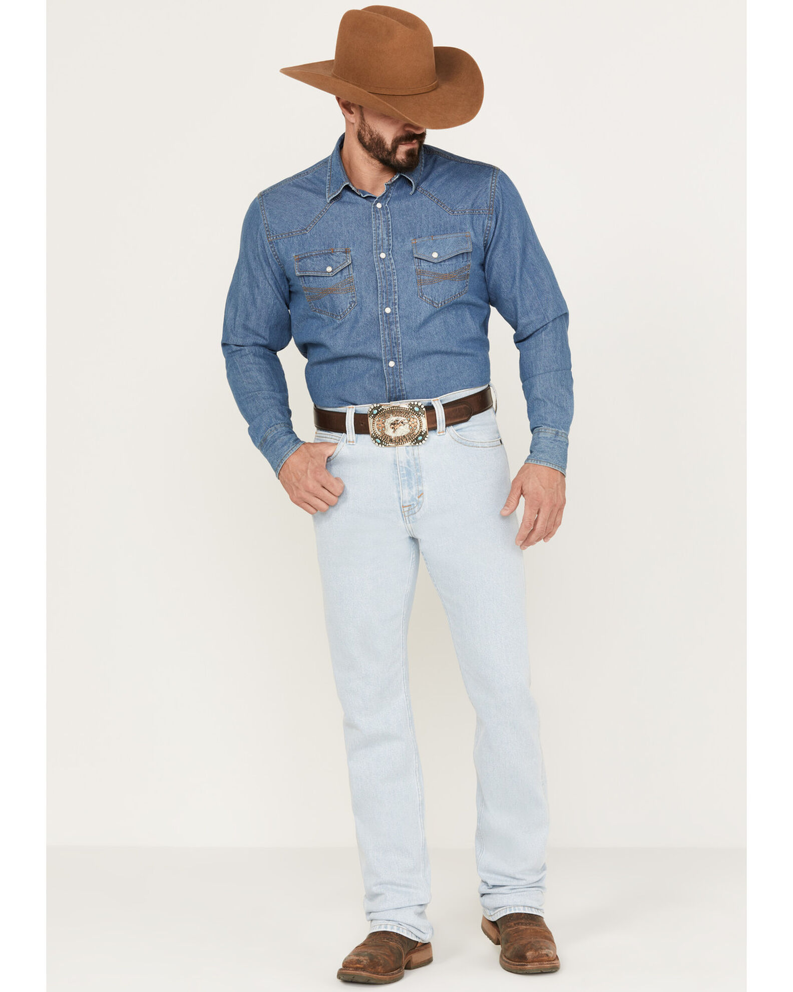 Light blue cheap cowboy jeans
