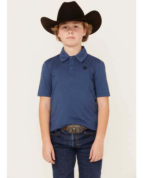 Rock & Roll Denim Boys' Short Sleeve Polo Shirt , Blue, hi-res