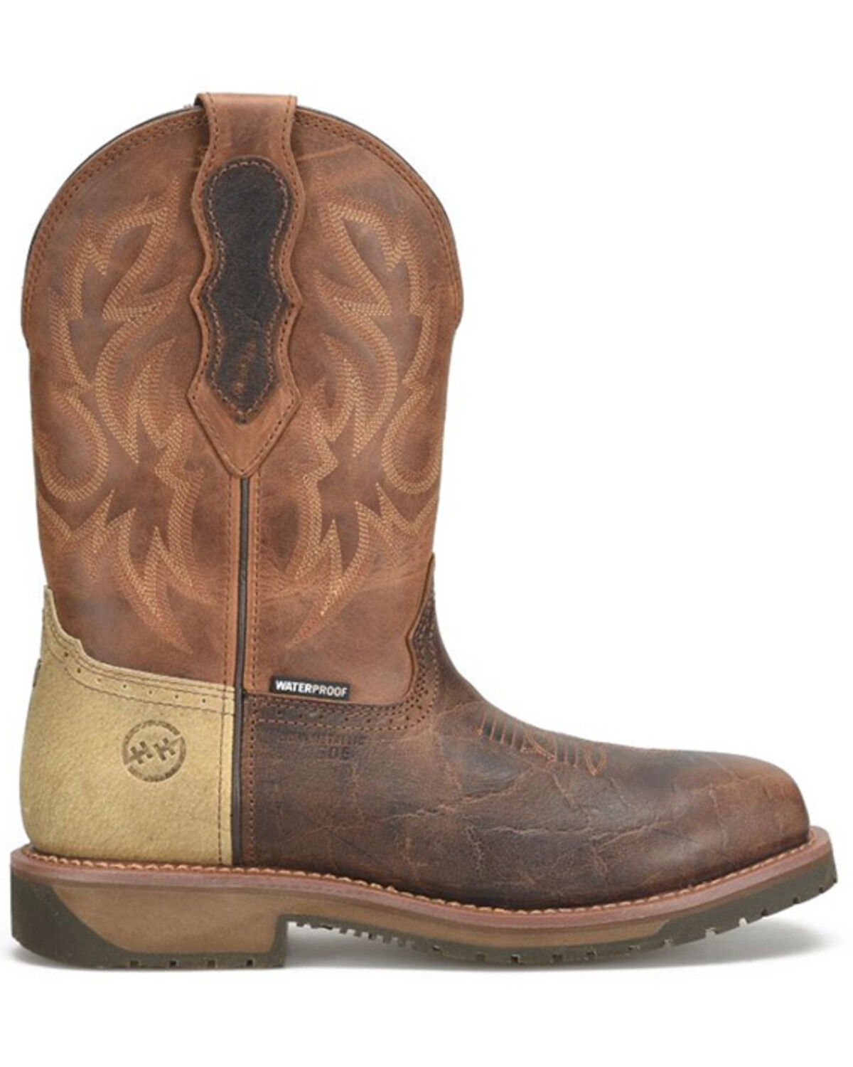 Image #2 - Double H Men's Outlook Waterproof Work Boots - Composite Toe, Brown, hi-res