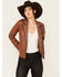 Image #1 - Maurtius Leather Women's Boot Barn Exclusive Studded Leather Jacket, Tan, hi-res