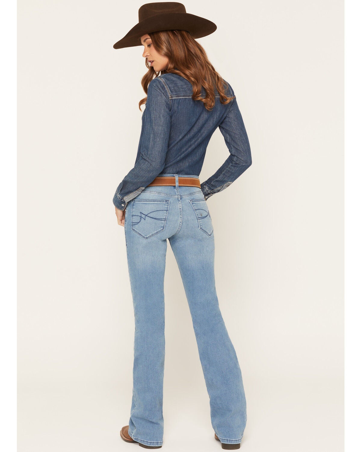 Image #3 - Ariat Women's Vilma Light Wash Perfect Rise Bootcut Ultra Stretch Denim Jeans, Light Wash, hi-res