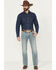 Image #1 - Rock & Roll Denim Men's Pistol Light Wash Straight Leg Denim Jeans, Light Wash, hi-res