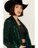 Image #2 - Show Me Your Mumu Women's Sequins Dance Blazer, Dark Green, hi-res