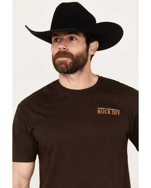 Image #2 - Cowboy Up Men's Buck Off Short Sleeve Graphic T-Shirt, Brown, hi-res