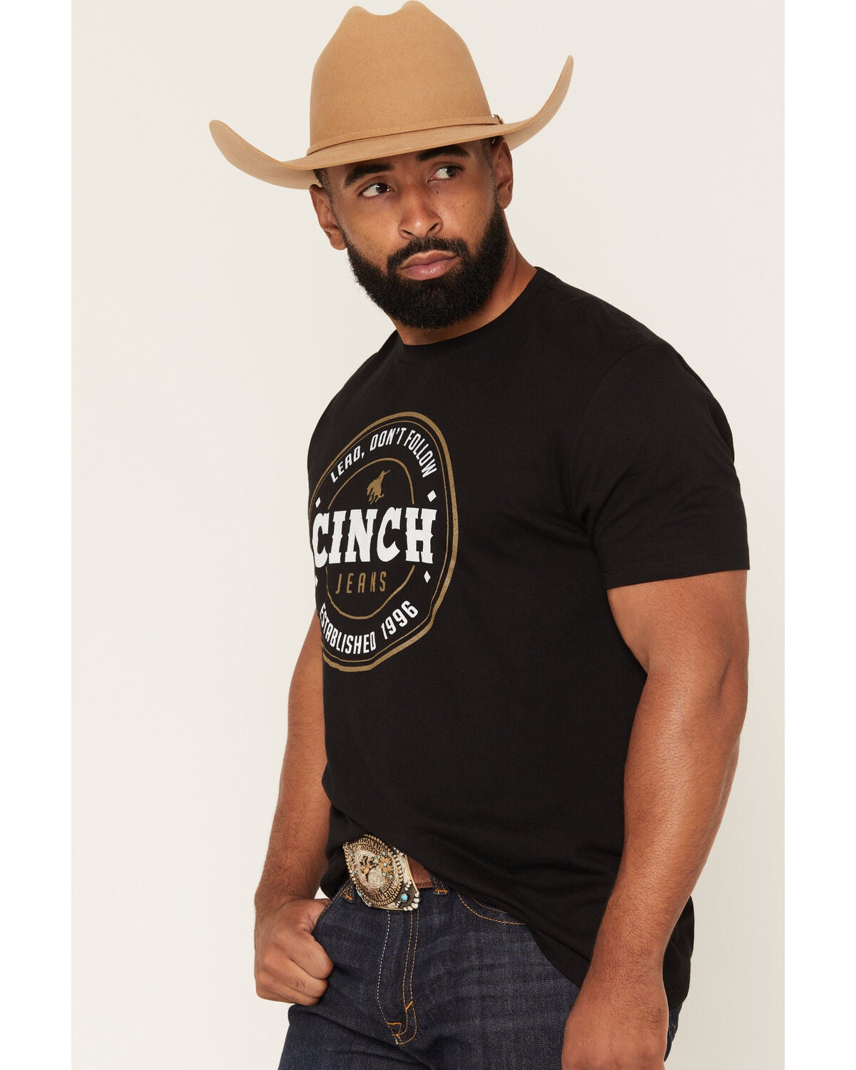 Image #2 - Cinch Men's Boot Barn Exclusive Logo Short Sleeve Graphic T-Shirt, Black, hi-res