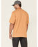 Carhartt Men's Yellowstone Heather Midweight Signature Logo Short Sleeve Work T-Shirt , Yellow, hi-res