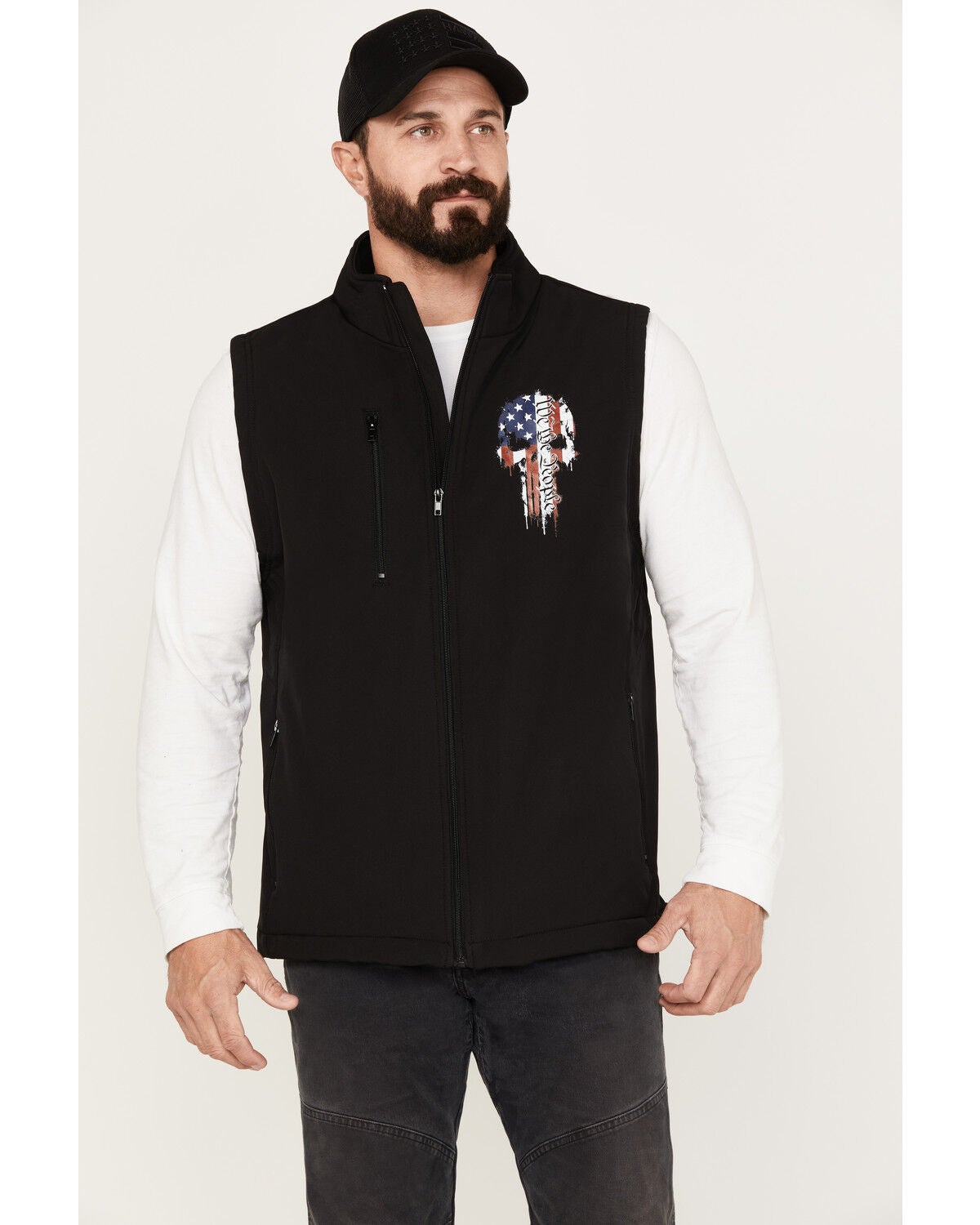 Howitzer Men's We Skull Bonded Vest, Black, hi-res
