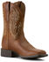 Image #1 - Ariat Women's Round Up Filly Performance Western Boots - Broad Square Toe, Brown, hi-res