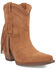 Image #1 - Dingo Women's Fandango Fringe Suede Western Booties - Snip Toe, Camel, hi-res