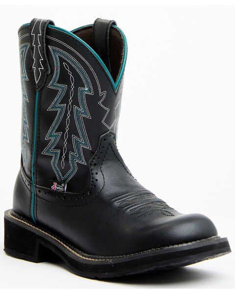 Image #1 - Justin Women's Lyla Western Boots - Round Toe, Black, hi-res