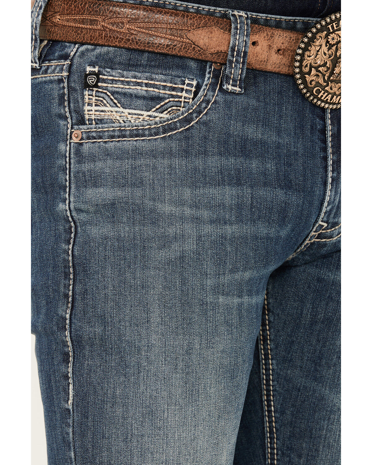 Image #3 - Rock & Roll Denim Men's Medium Wash Revolver Reflex Slim Straight Stretch Denim Jeans, Medium Wash, hi-res