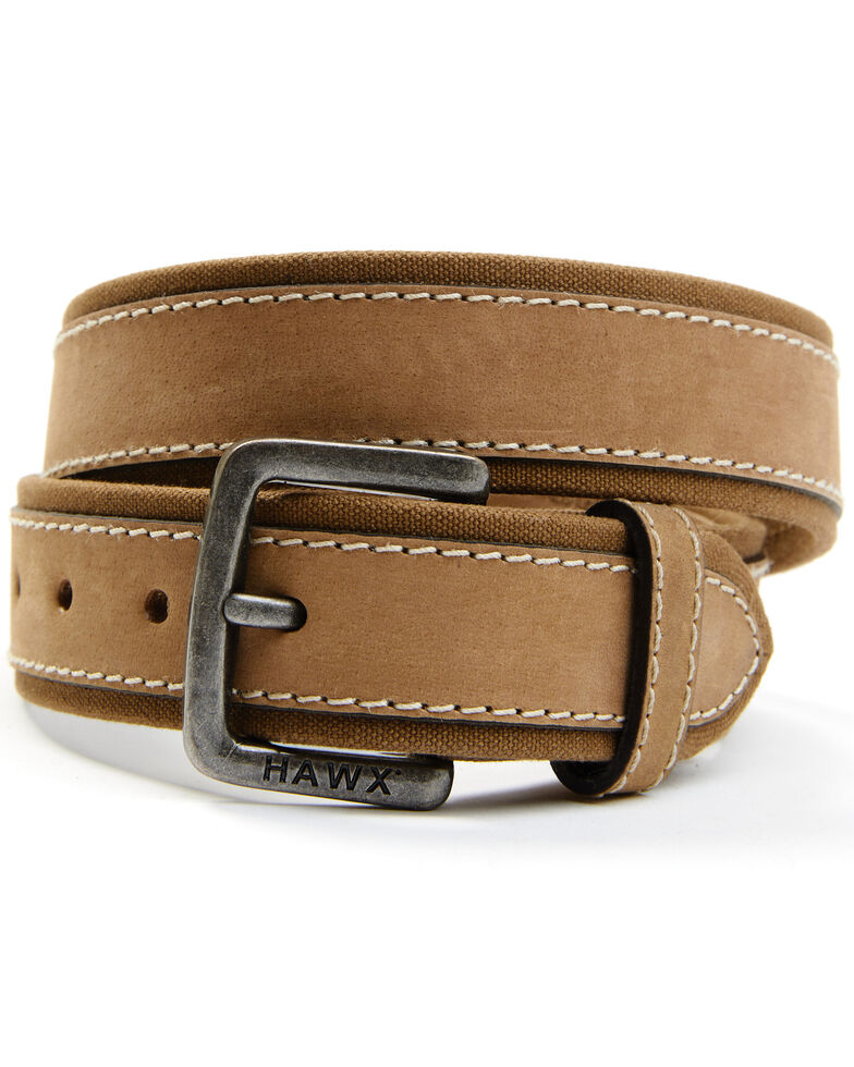 Hawx Men's Buff Brown Leather Belt , Brown, hi-res