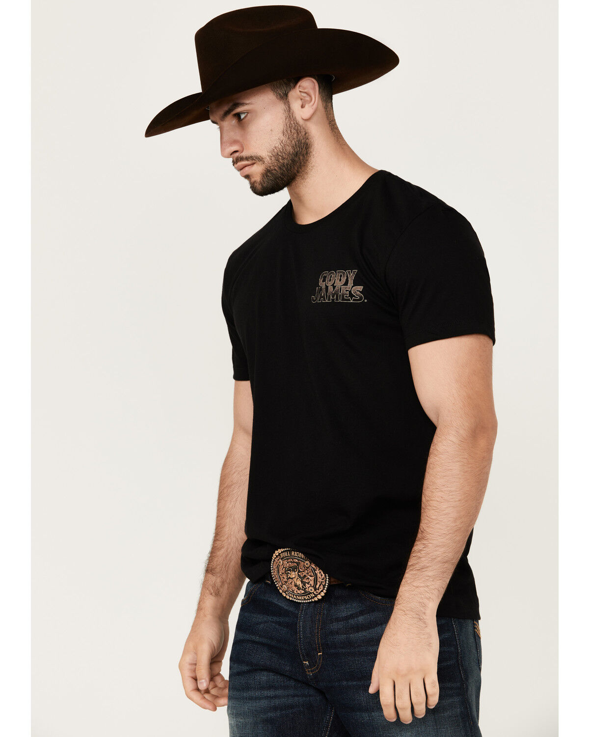 Image #2 - Cody James Men's Armed Skeleton Cowboy Short Sleeve Graphic T-Shirt, Black, hi-res