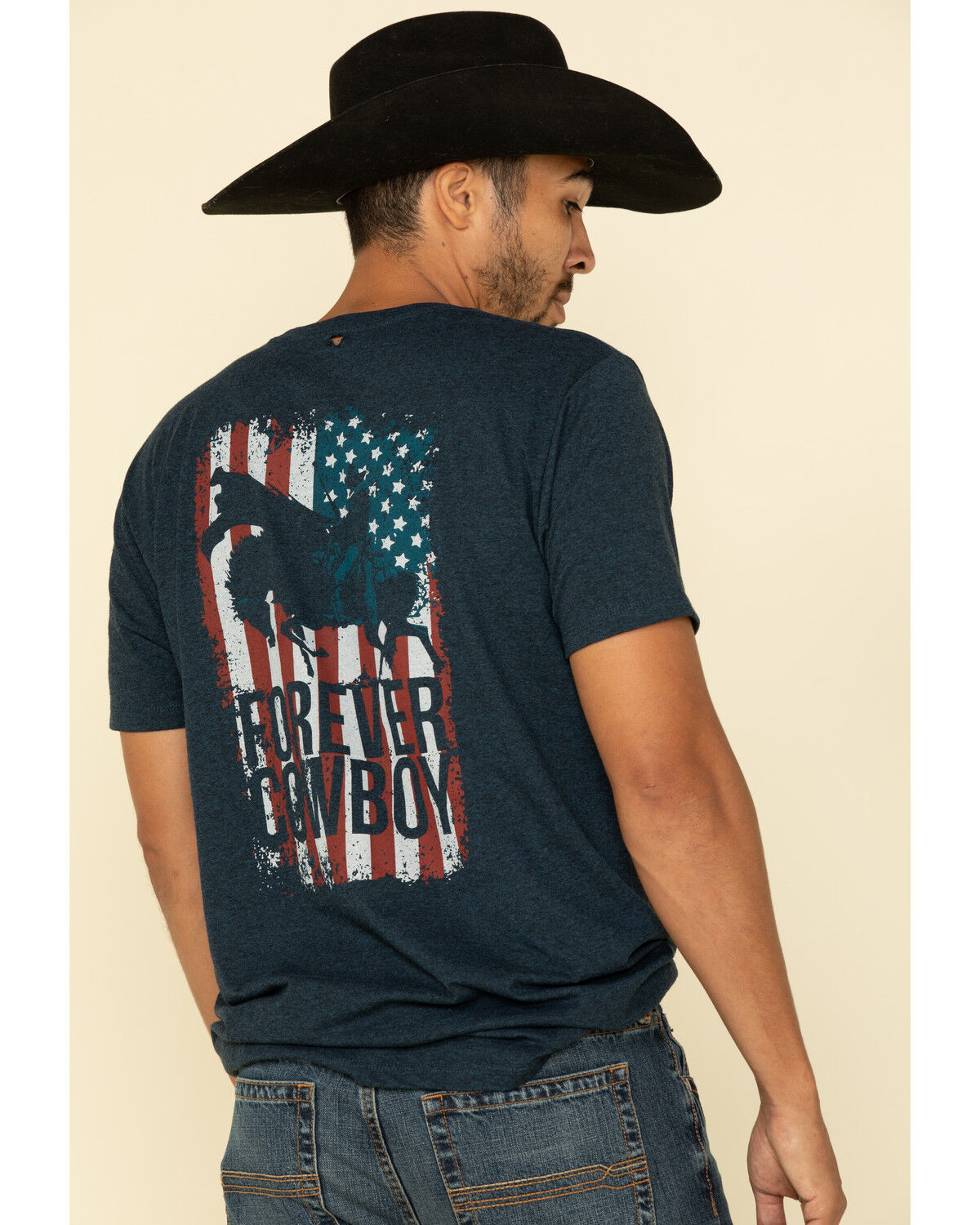 Image #2 - Cody James Men's Forever Cowboy Graphic Short Sleeve T-Shirt, Blue, hi-res
