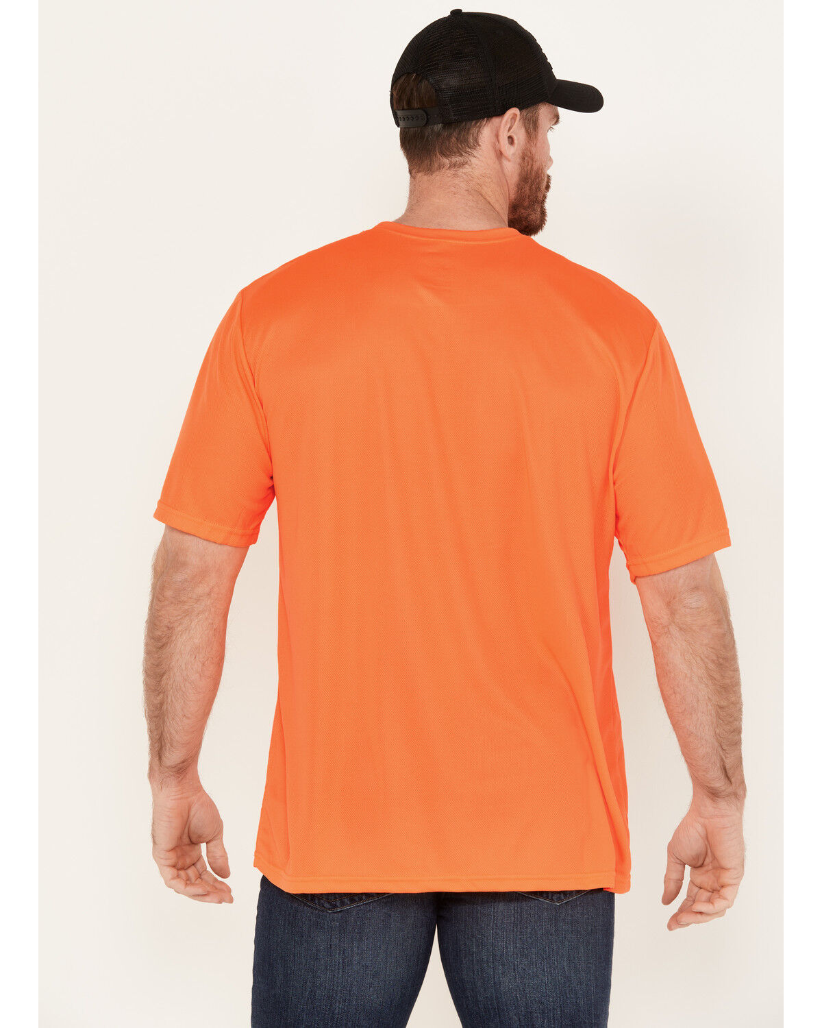 Image #4 - Hawx Men's High-Visibility Short Sleeve Work Shirt, Orange, hi-res