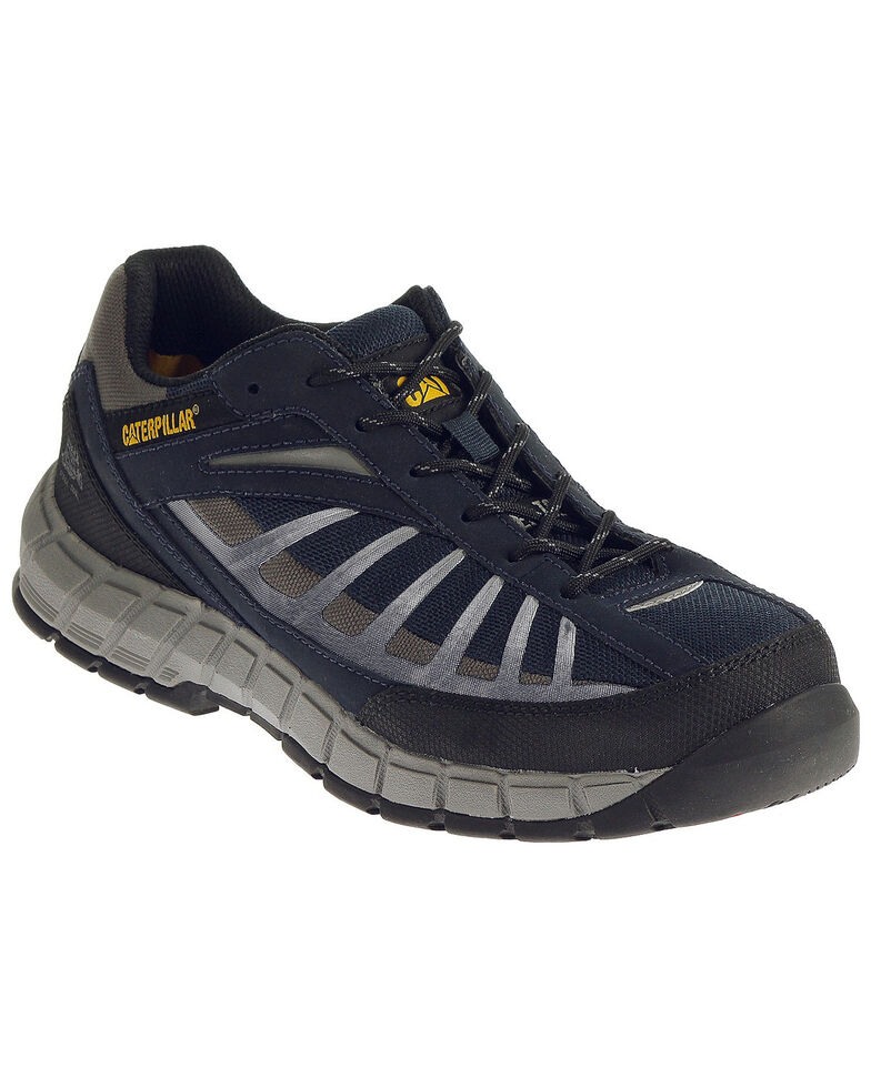 Caterpillar Men's Infrastructure Navy Work Shoes - Steel Toe , Navy, hi-res