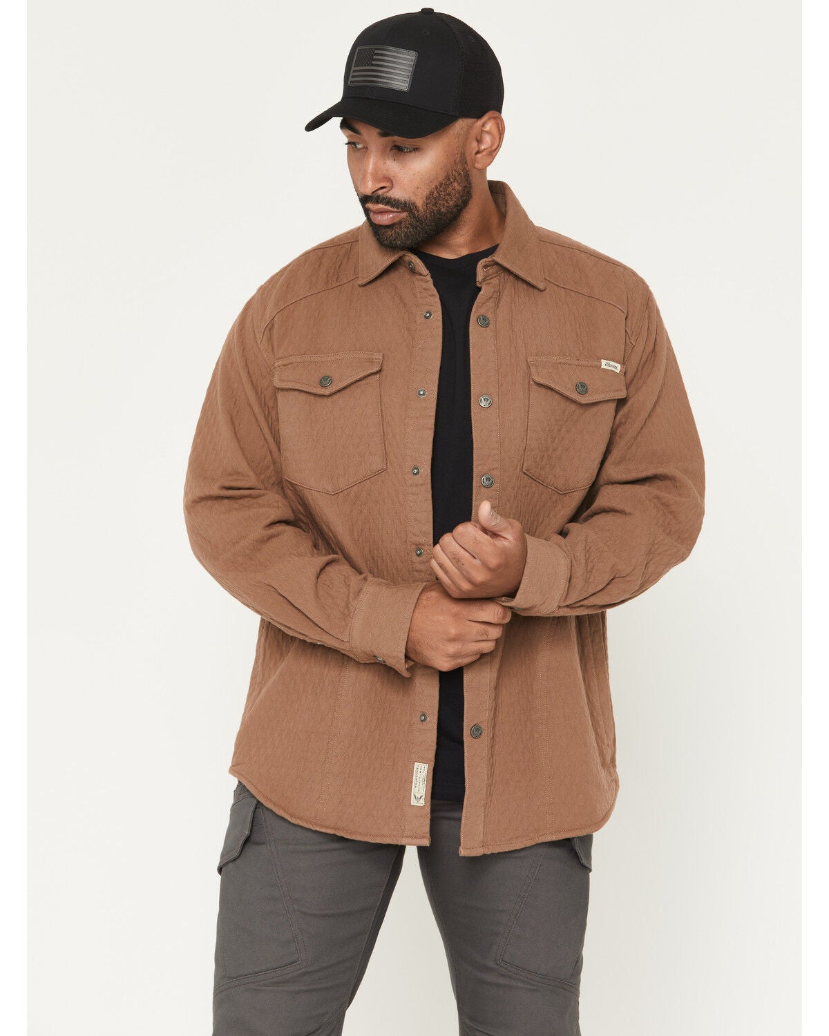 Image #1 - Thorogood Men's Rugged Ridge Snap Shirt Jacket, Khaki, hi-res