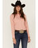 Image #1 - RANK 45® Women's Outdoor Vented Yoke Long Sleeve Riding Snap Western Shirt, Rust Copper, hi-res