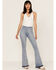 Image #1 - Rock & Roll Denim Women's Light Wash High Rise Flare Jeans, Light Wash, hi-res