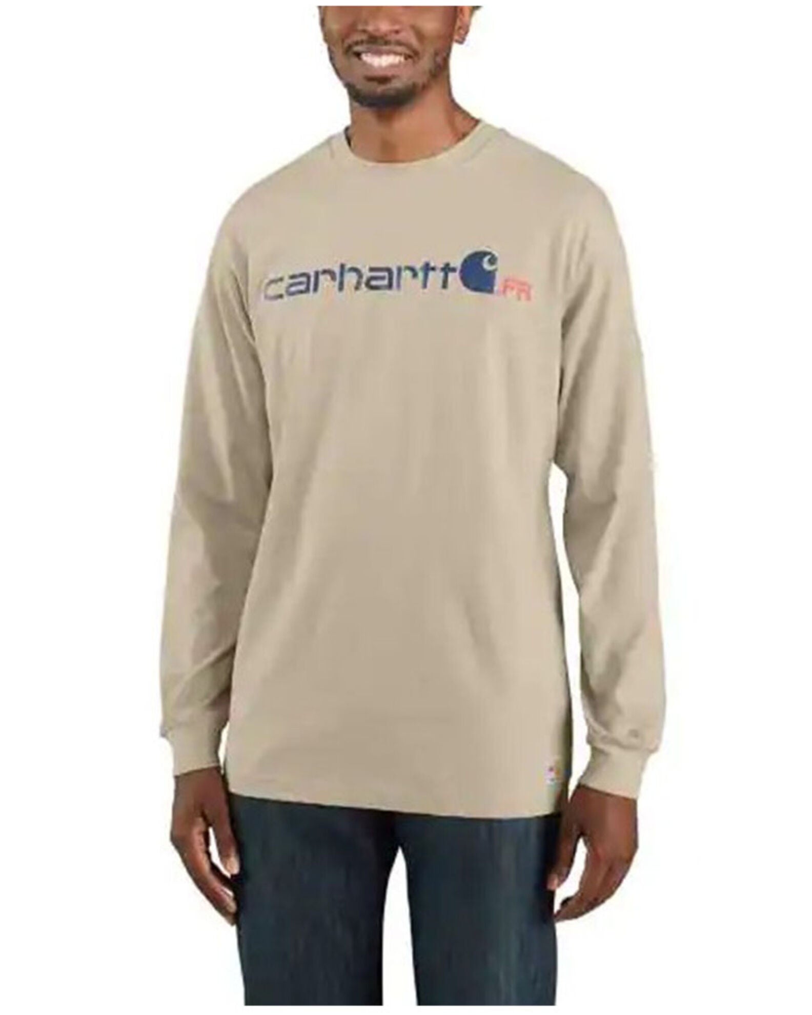 carhartt men's signature logo long sleeve t shirt