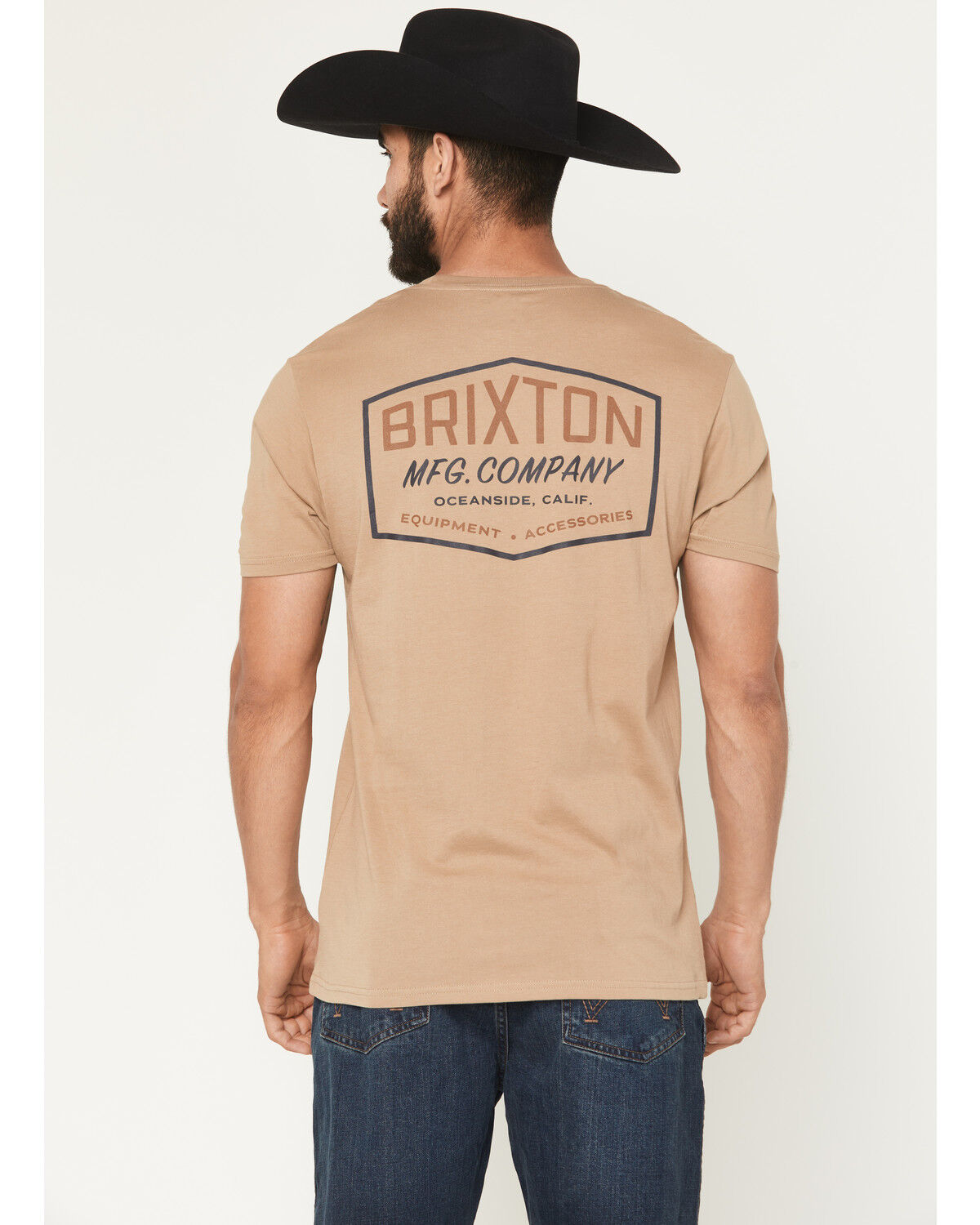 Image #1 - Brixton Men's Coleson Short Sleeve Graphic T-Shirt, Khaki, hi-res