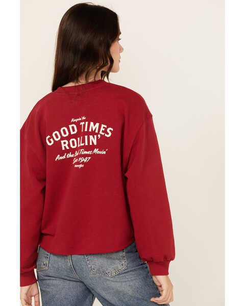 Image #1 - Wrangler Women's Good Times Sweatshirt , Red, hi-res
