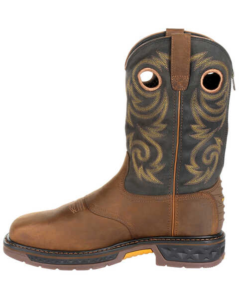 Georgia Boot Men's Carbo-Tec LT Waterproof Western Work Boots - Steel Toe, Black/brown, hi-res