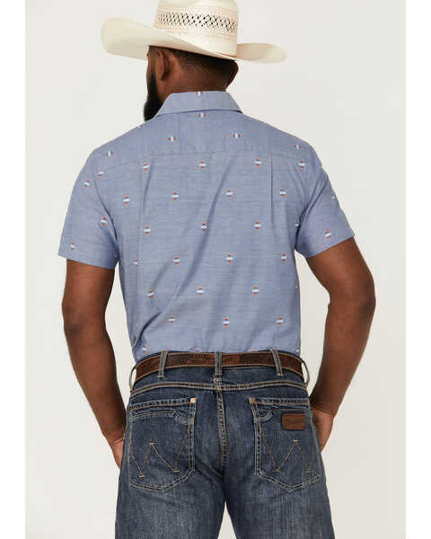 Image #4 - Pendleton Men's Carson Chambray Dobby Short Sleeve Button Down Western Shirt , Blue, hi-res