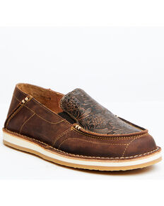 Rank 45 Women's Amberlin Brown Textured Print Pull-On Casual Shoe - Moc Toe, Brown, hi-res