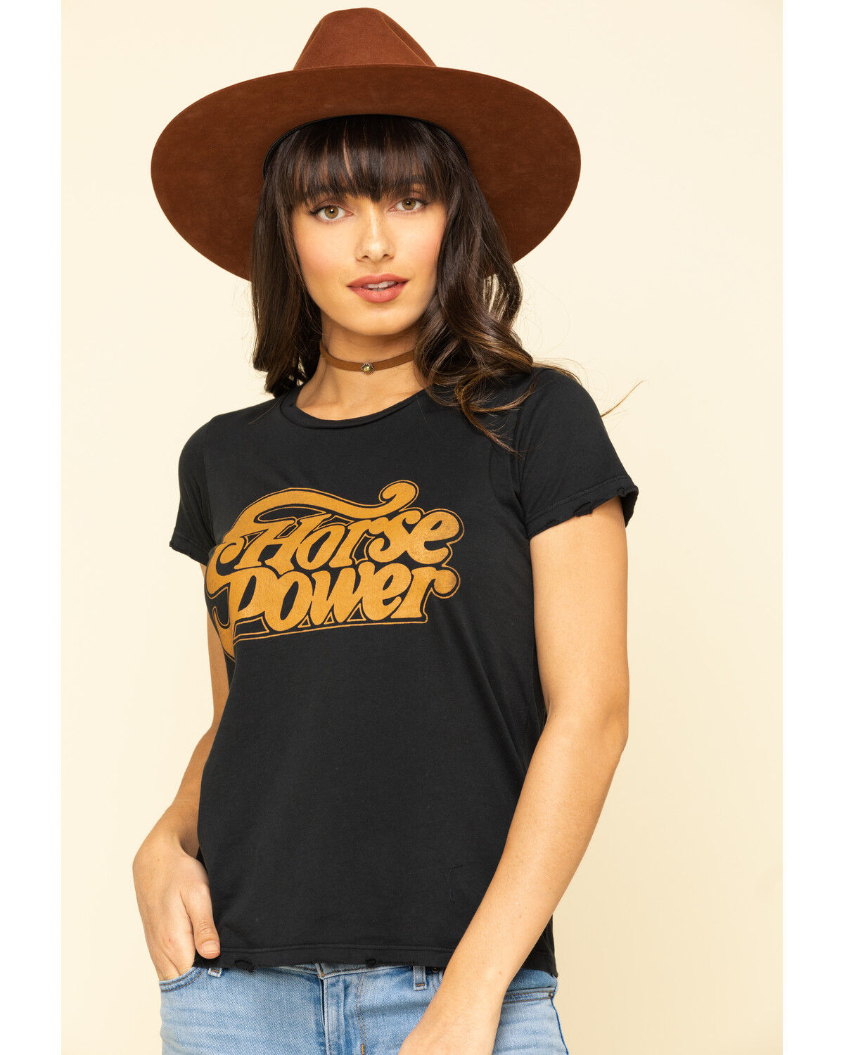 Image #1 - Bandit Brand Women's Horsepower Graphic Short Sleeve Tee, Black, hi-res