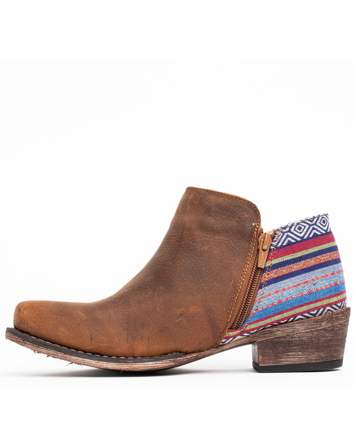 Image #3 - Roper Women's Serape Heel Fashion Booties - Snip Toe, Brown, hi-res