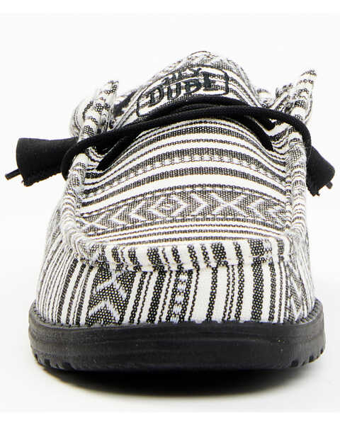 Image #4 - HEYDUDE Men's Wally Serape Print Casual Shoes - Moc Toe, Black/white, hi-res