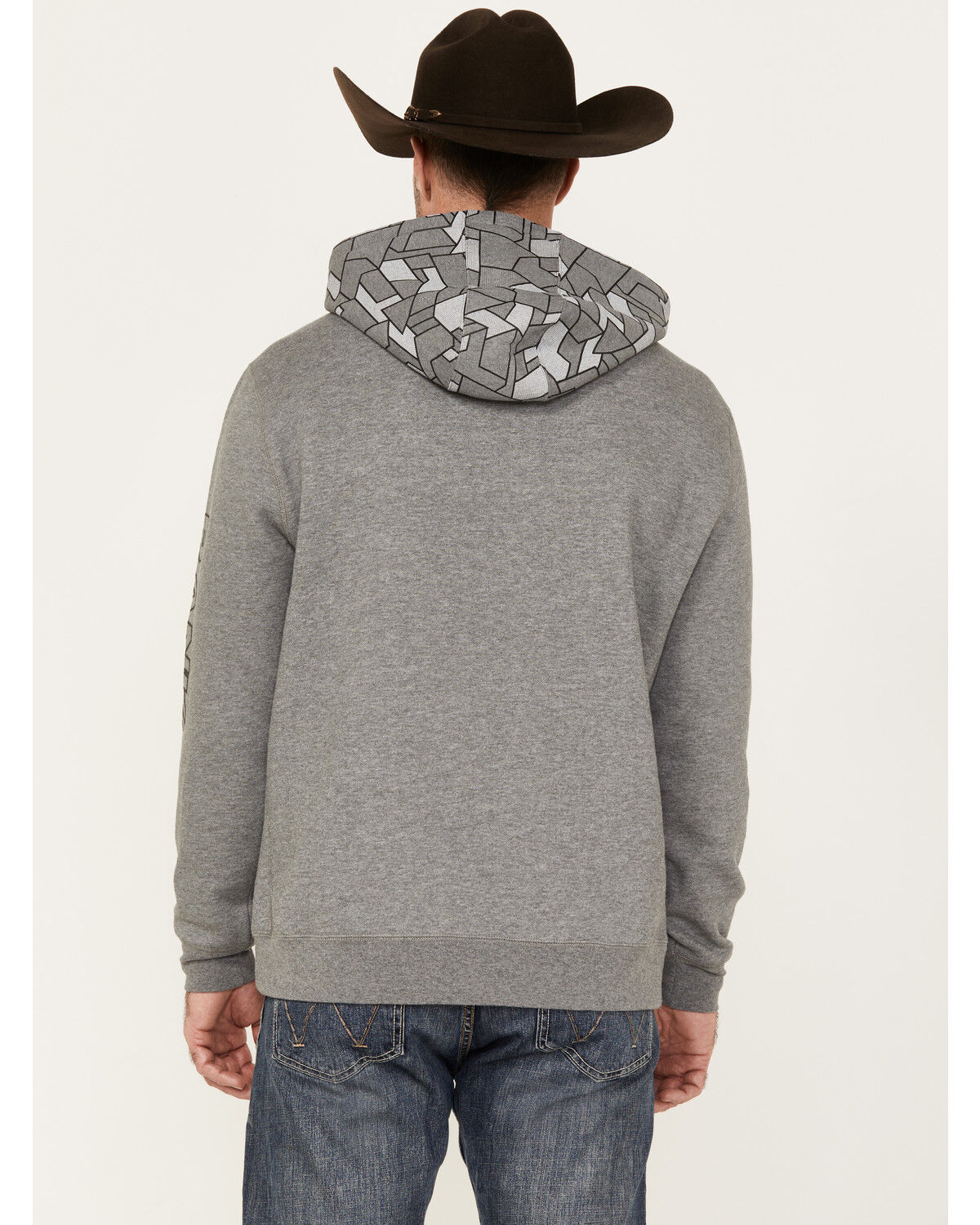 Image #4 - RANK 45® Men's Champion Printed Camo Hooded Sweatshirt, Heather Grey, hi-res