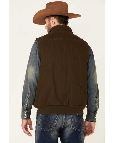 Image #4 - Powder River Outfitters Men's Concealed Carry Olive Brushed Canvas Storm Flap Vest , Olive, hi-res