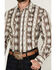 Image #3 - Wrangler Men's Checotah Southwestern Print Long Sleeve Snap Western Shirt, Brown, hi-res