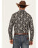 Image #4 - Rock & Roll Denim Men's Floral Print Long Sleeve Snap Stretch Western Shirt, Black, hi-res