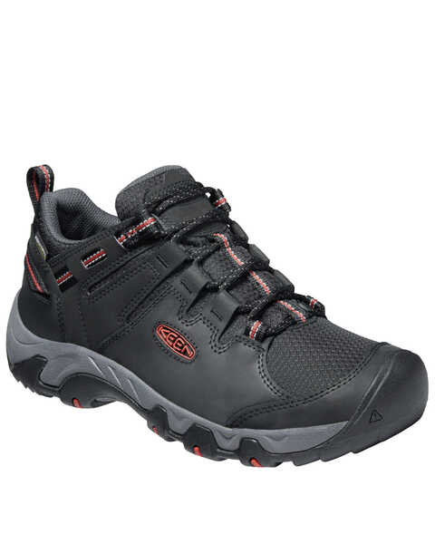 Image #1 - Keen Men's Black Steens Waterproof Hiking Boots - Soft Toe, Black, hi-res