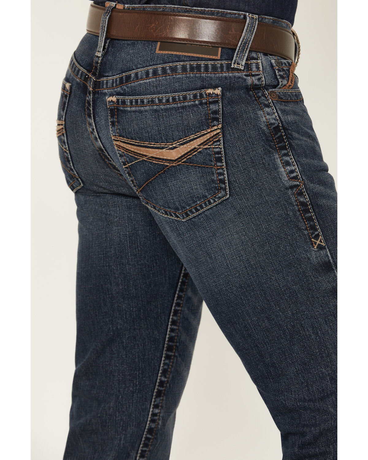 Image #4 - Ariat Men's M7 Keystone Handley Medium Wash Slim Straight Rigid Denim Jeans, Medium Wash, hi-res
