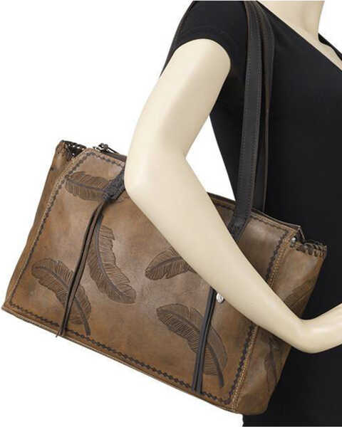 Image #5 - American West Women's Brown Sacred Bird Concealed Carry Tote , Distressed Brown, hi-res