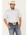 Rough Stock By Panhandle Royal Americana Print Short Sleeve Western Shirt , Royal Blue, hi-res