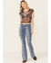 Image #1 - Shyanne Women's Luna High Rise Flare Stretch Denim Jeans, Medium Wash, hi-res